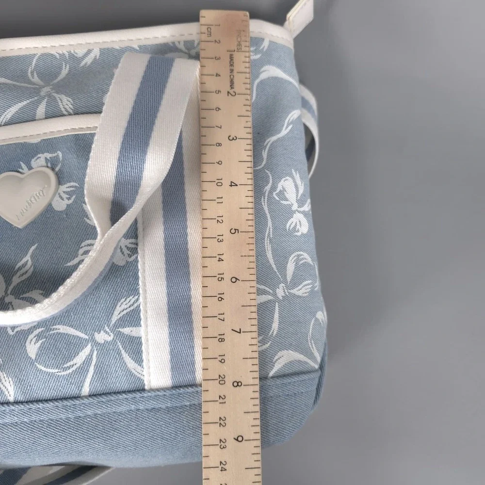LUV BETSEY BY BETSEY JOHNSON New Bag Crossbody Strap Charm Denim Bows LB102700